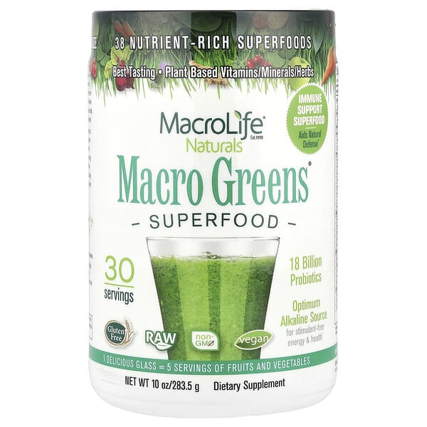 mgi90900_v_41.jpg Macro Greens, суперфуды, 283,5 г (10 унций) — Macrolife Naturals