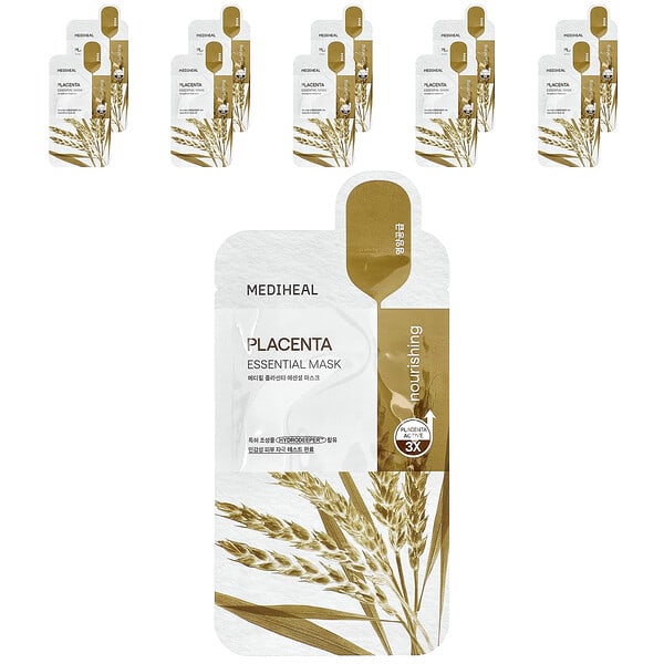 mhl05705_v_35.jpg Placenta, Essential Beauty Mask, 10 шт., По 24 мл (0,81 жидк. унц.) — MEDIHEAL
