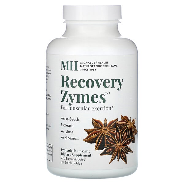 mhn01169_v_12.jpg Recovery Zymes, 270 таблеток, покрытых кишечнорастворимой оболочкой и обеспечивающих стабильный уровень pH — Michael's Health