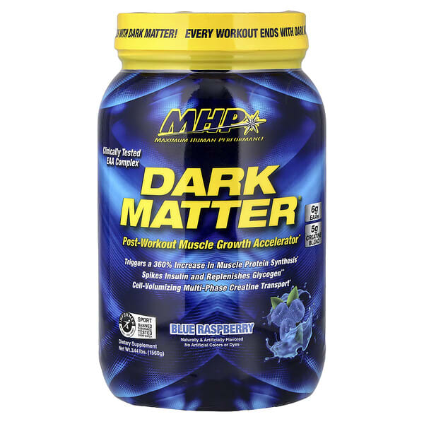 mhp00875_v_34.jpg DARK MATTER, ускоритель роста мышц после тренировки, голубая малина, 1560 г (3,44 фунта) — MHP