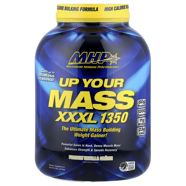 mhp00879_v_34.jpg Up Your Mass®, XXXL 1350, французский ванильный крем, 2728 г (6 фунтов) — MHP