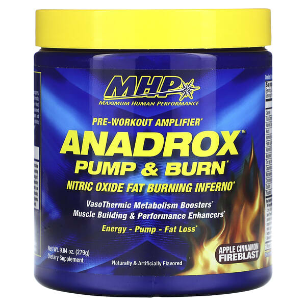 mhp00971_v_24.jpg Anadrox Pump & Burn, предтренировочный усилитель, яблочно-коричный крем, 279 г (9,84 унции) — MHP