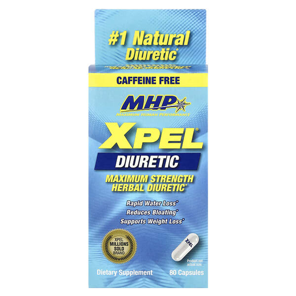 mhp01014_v_20.jpg XPEL®, мочегонное средство, максимальная сила действия, без кофеина, 80 капсул — MHP