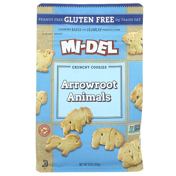 mid76891_v_13.jpg Mi-Del Cookies, хрустящее печенье, с животными аррорута, 227 г (8 унций)