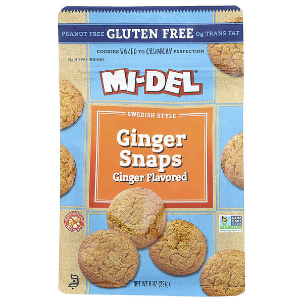 mid79067_v_12.jpg Mi-Del Cookies, шоколадные снеки с имбирем, со вкусом имбиря, 227 г (8 унций)