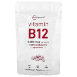 витамин B12, клубника, 240 жевательных таблеток (2500 мкг в 1 таблетке) — Micro Ingredients