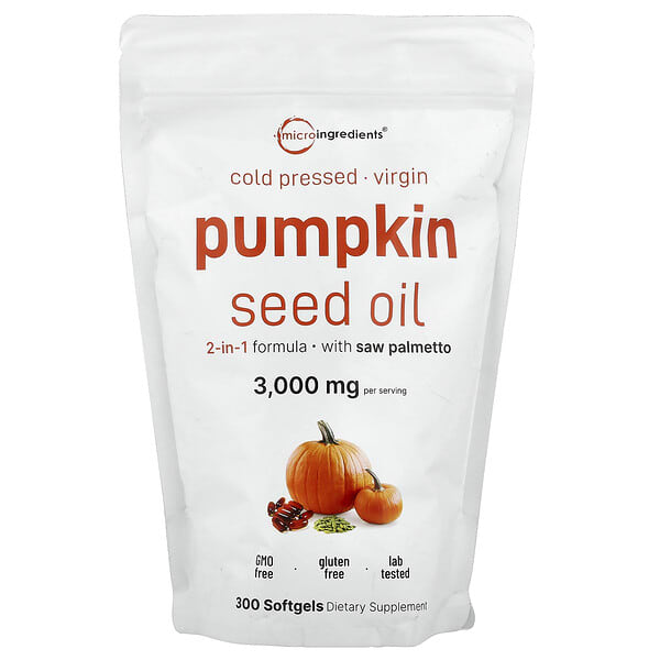 mii02313_v_8.jpg тыквенное масло холодного отжима, 300 капсул — Micro Ingredients