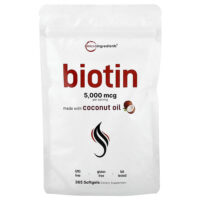 Биотин, 5000 мкг, 365 капсул — Micro Ingredients