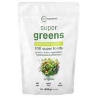 Super Greens, суперфуды в порошке, оригинальный вкус, 454 г (1 фунт) — Micro Ingredients