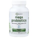 Mega Probiotics, пробиотики, 120 вегетарианских капсул — Micro Ingredients