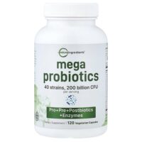 Mega Probiotics, пробиотики, 120 вегетарианских капсул — Micro Ingredients