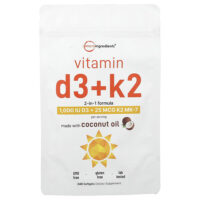 витамины D3 и K2, 240 капсул — Micro Ingredients