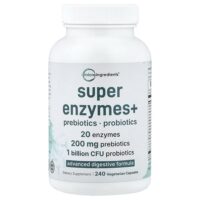 Super Enzymes+, ферменты, 240 вегетарианских капсул — Micro Ingredients