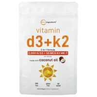 витамины D3 и K2, 300 мягких таблеток — Micro Ingredients