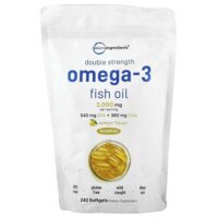 рыбий жир с омега-3, лимон, 240 капсул (1000 мг в 1 капсуле) — Micro Ingredients