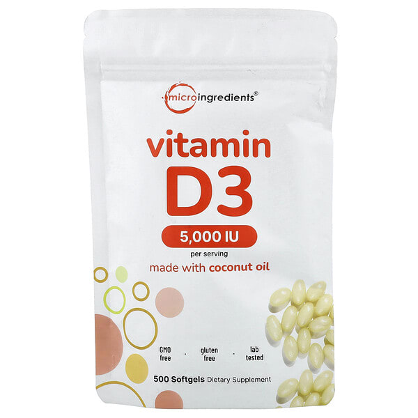 mii16781_v_6.jpg Витамин D3, 5000 МЕ, 500 мягких таблеток — Micro Ingredients