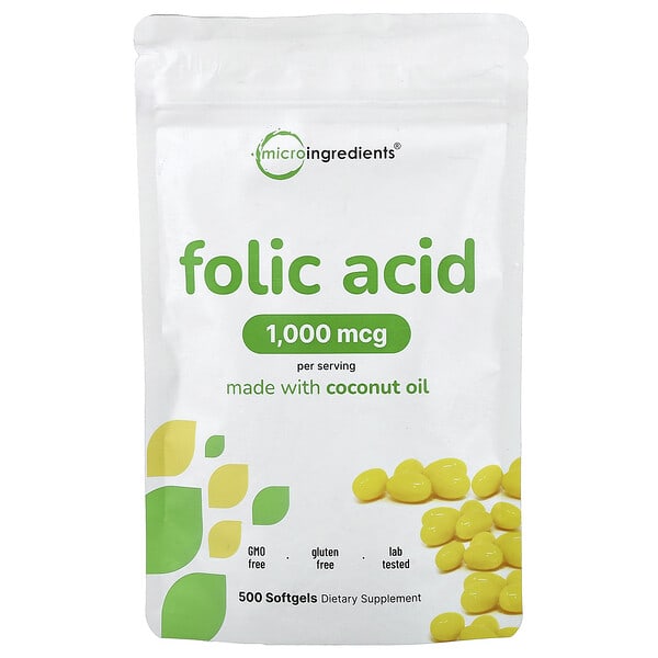 mii61628_v_6.jpg Фолиевая кислота, 1000 мкг, 500 мягких таблеток — Micro Ingredients