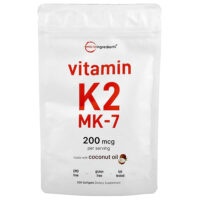 Витамин K2, МК-7, 200 мкг, 300 мягких таблеток — Micro Ingredients