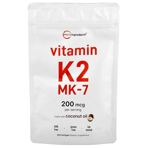 mii61671_v_6.jpg Витамин K2, МК-7, 200 мкг, 300 мягких таблеток — Micro Ingredients