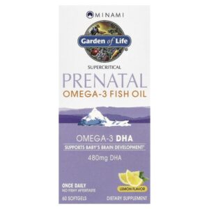 Supercritical Prenatal, рыбий жир омега-3 со вкусом лимона, 60 мягких желатиновых капсул — Minami Nutrition