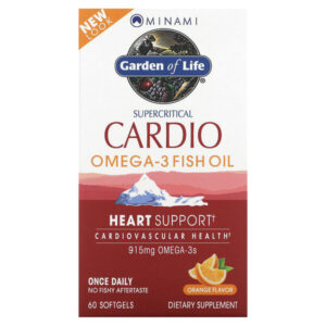 Supercritical Cardio, рыбий жир с омега-3, апельсиновый вкус, 915 мг, 60 капсул — Minami Nutrition