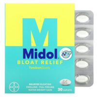 Midol, средство для снятия вздутия живота, 30 капсул