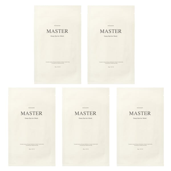 mix91121_v_22.jpg Master, маска для лица с глубоким барьером, 5 листовых масок, 30 г (1,05 унции) — Mixsoon