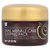 Snail Wrinkle Care Sleeping Pack, ночная маска с муцином улитки против морщин, 80 мл (2,70 жидк. унции) — Mizon