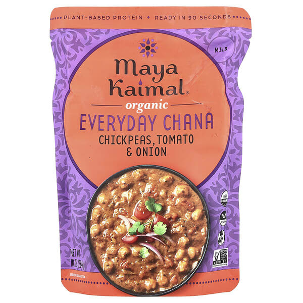 mka00626_v_6.jpg Organic Everyday Chana, нут, томат и лук, неострый, 284 г (10 унций) — Maya Kaimal