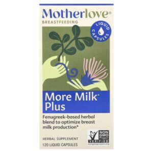 грудное вскармливание, поддержка лактации, 120 капсул с жидкостью — Motherlove