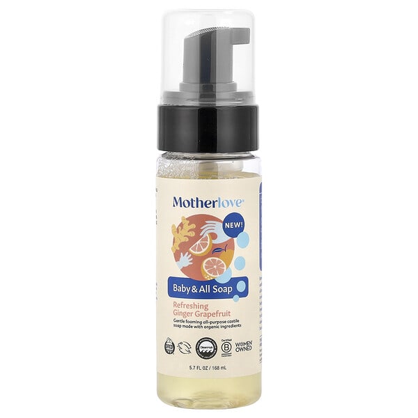 mlv99021_v_8.jpg Baby & All Soap, освежающий имбирь и грейпфрут, 168 мл (5,7 жидк. Унции) — Motherlove