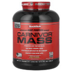 Carnivor™ Mass, анаболический гейнер с говяжьим протеином, ваниль и карамель, 2618 г (5,78 фунта) — MuscleMeds