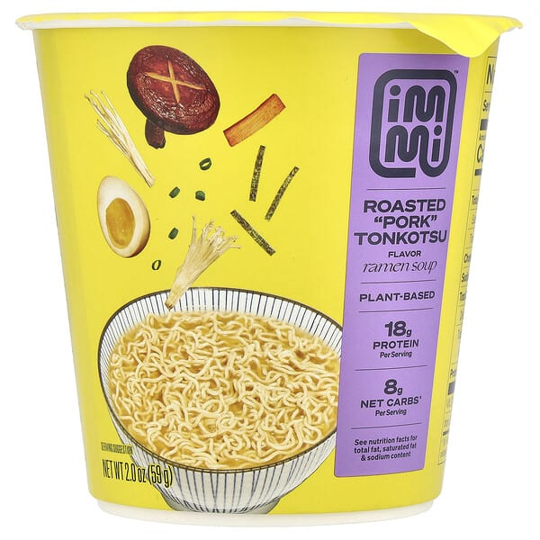 mmi31854_v_9.jpg Immi, Cup Ramen Soup, тонкоцу из жареной свинины, 59 г (2 унции)