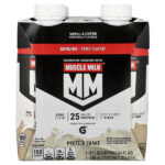 Genuine, Protein Shake, Vanilla Creme, 4 Cartons, 11 fl oz (330 ml) Each — Muscle Milk