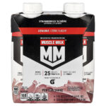 Genuine, Protein Shake, Strawberry 'n Creme, 4 Cartons, 11 fl oz (330 ml) Each — Muscle Milk