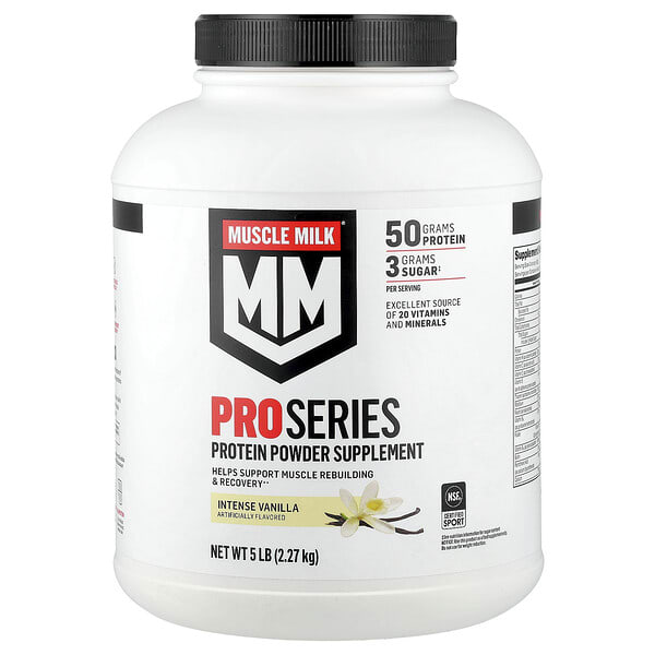 mmk26505_v_10.jpg Pro Series, Protein Powder, Intense Vanilla, 5 lb (2.27 kg) — Muscle Milk