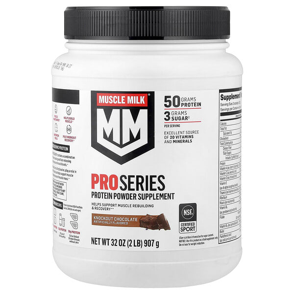 mmk53421_v_18.jpg Pro Series, Protein Powder, Knockout Chocolate, 2 lb (907 g) — Muscle Milk