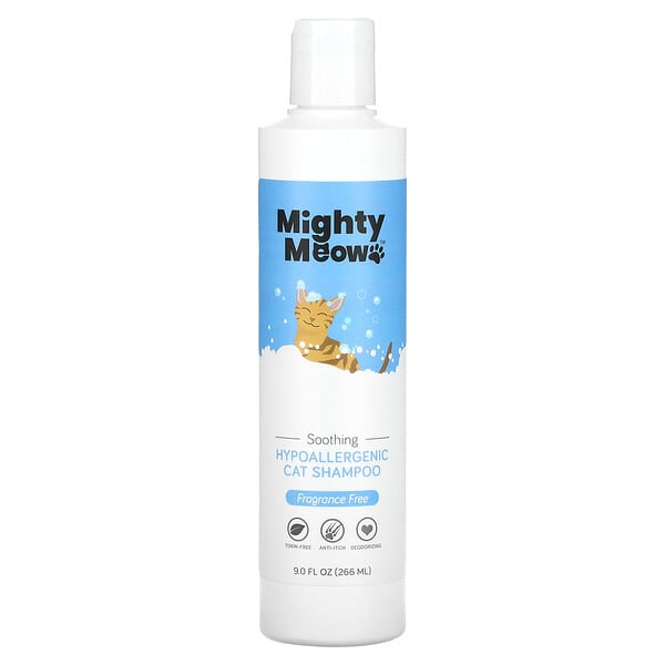 mmt00746_v_8.jpg Mighty Meow, гипоаллергенный шампунь для кошек, без отдушки, 266 мл (9 жидк. унций) — Mighty Mutt