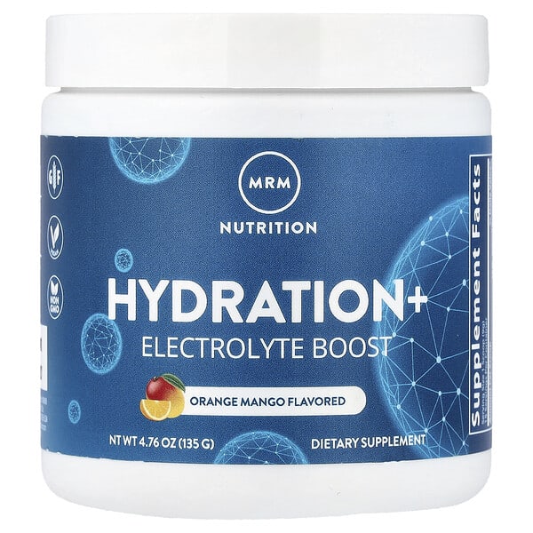 mrm71055_v_24.jpg Hydration+, электролитный баланс, со вкусом апельсина и манго, 135 г (4,76 унции) — MRM Nutrition