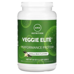 Veggie Elite, Performance Protein, вегетарианский протеин для повышения продуктивности, стручки ванили, 1020 г (2,2 фунта) — MRM Nutrition