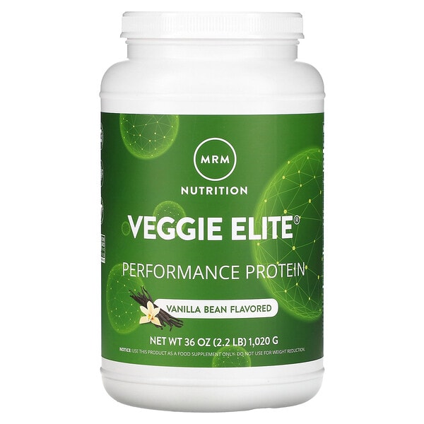 mrm72225_v_34.jpg Veggie Elite, Performance Protein, вегетарианский протеин для повышения продуктивности, стручки ванили, 1020 г (2,2 фунта) — MRM Nutrition
