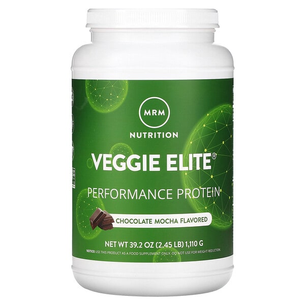 mrm72226_v_42.jpg Veggie Elite, протеин для повышения продуктивности, мокко с шоколадом, 1110 г (2,45 унции) — MRM Nutrition