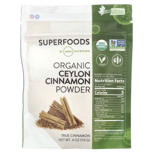 mrm80037_v_6.jpg Organic Ceylon Cinnamon Powder, 4 oz (113 g) — MRM Nutrition