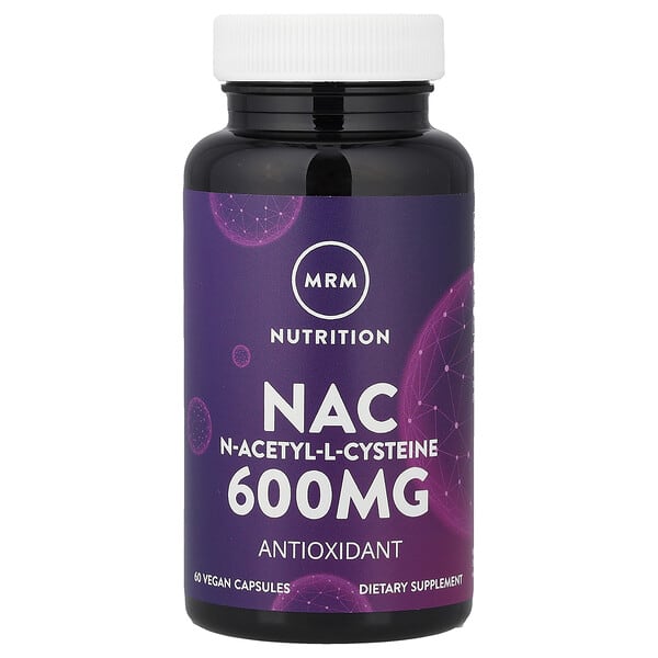 mrm85006_v_24.jpg Nac, N-ацетил-L-цистеин, 600 мг, 60 веганских капсул — MRM Nutrition