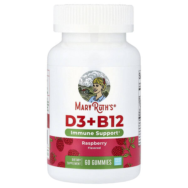 mro00811_v_32.jpg витамины D3 и B12, со вкусом малины, 60 жевательных мармеладок — MaryRuth's