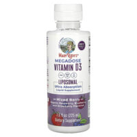 Megadose Vitamin D3, липосомальный витамин D3, ягодное ассорти, 4000 МЕ, 225 мл (7,6 жидк. унции) — MaryRuth's