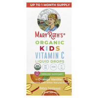 Organic Kids Vitamin C, жидкие капли, для детей от 4 до 13 лет, с апельсином и ванилью, 45 мг, 60 мл (2 жидк. Унции) — MaryRuth's