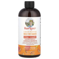 Liquid Morning Multivitamin + Hair Growth, персик и манго, 450 мл (15,22 жидк. унц.) — MaryRuth's