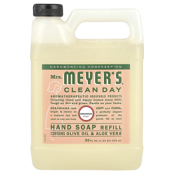 mrs13163_v_39.jpg Refill мыло для рук, герань, 975 мл (33 жидк. Унции) — Mrs. Meyers Clean Day