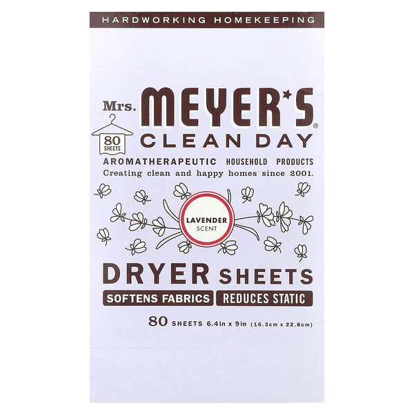 mrs14148_v_49.jpg салфетки для сушки волос, лаванда, 80 шт. — Mrs. Meyers Clean Day